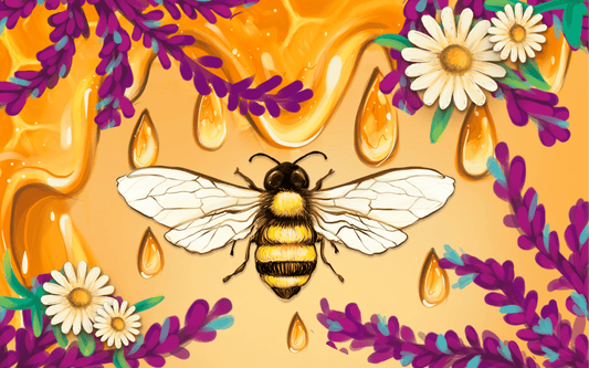 Ilustracion de abejas en los zapatos dama Macondas