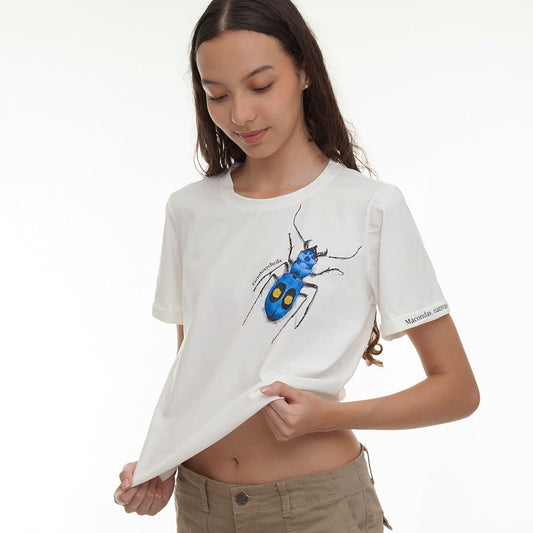 Camiseta Escarabajo Azul con ilustración. Macondas®