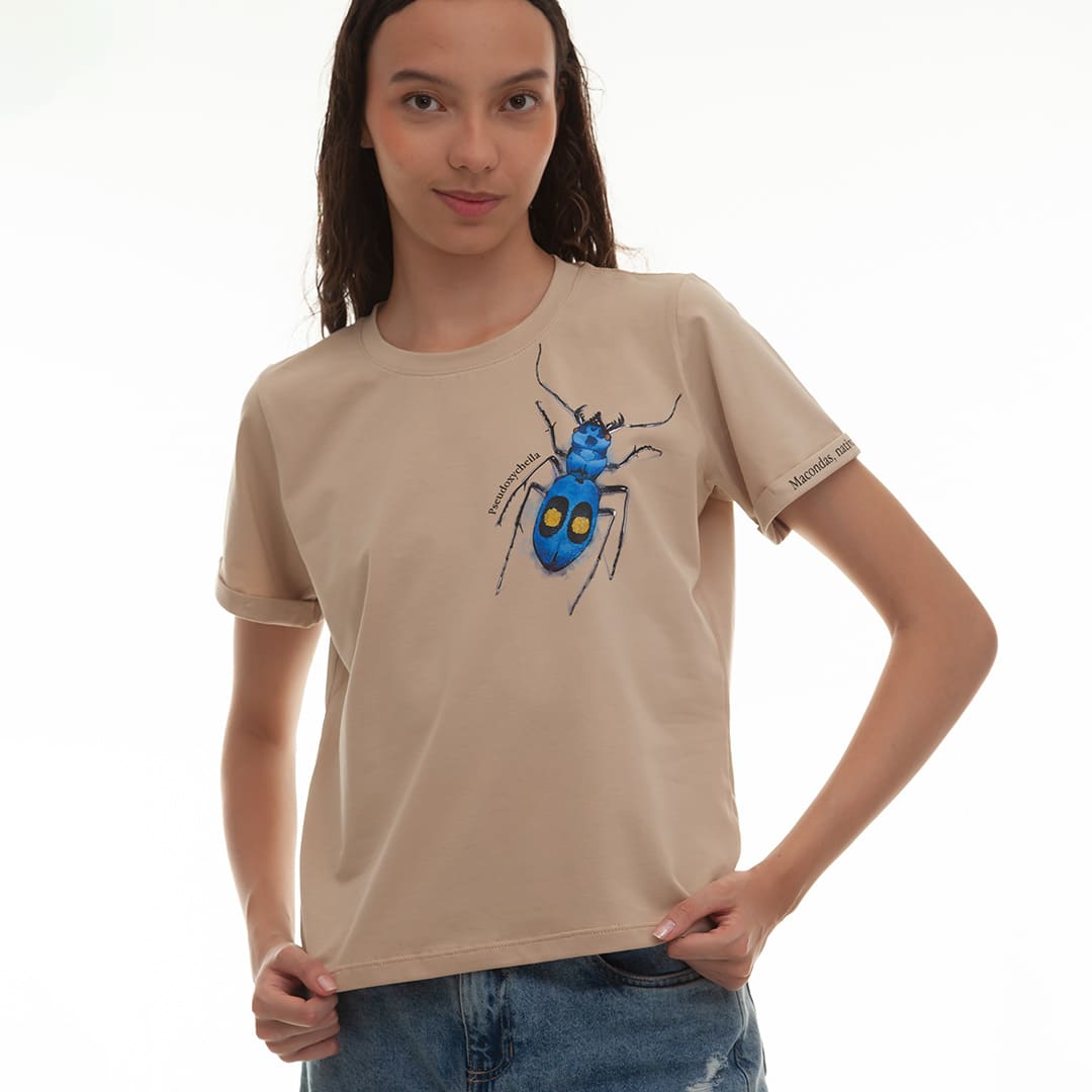 Camiseta Escarabajo Azul con ilustración. Macondas®
