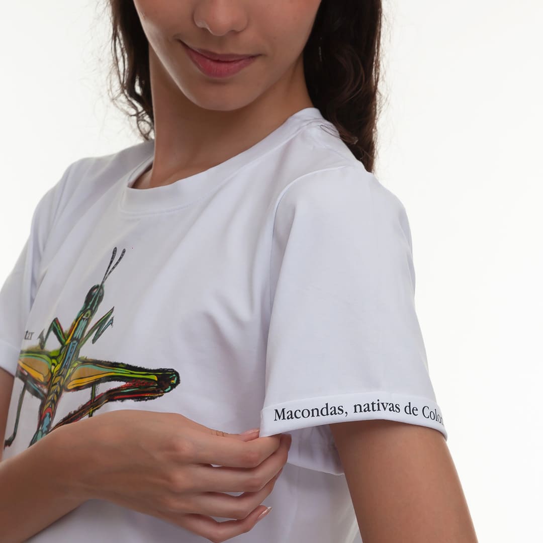Camiseta Saltamontes Tropical con ilustración. Macondas®