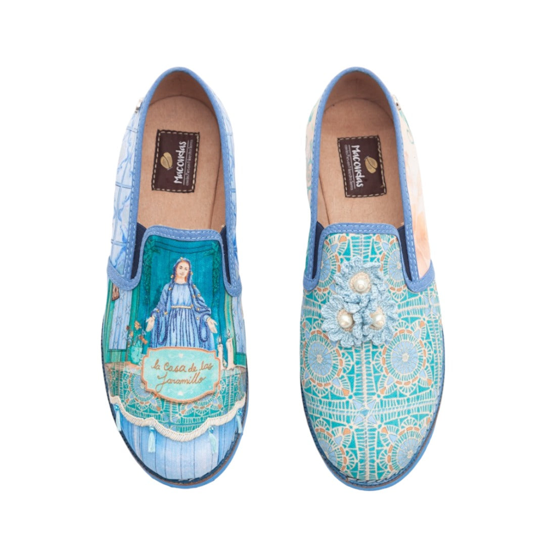 Mocasin para Mujer hechos por artesanos, extra confortables. inspirado en los tejidos de las mujeres