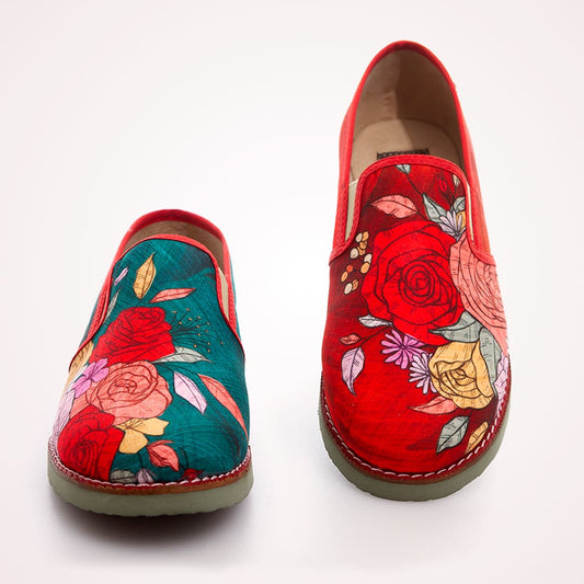 Zapatos dama ilustrados con rosas