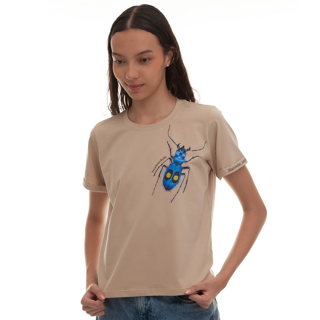 Camiseta Escarabajo Azul con ilustración. Macondas®