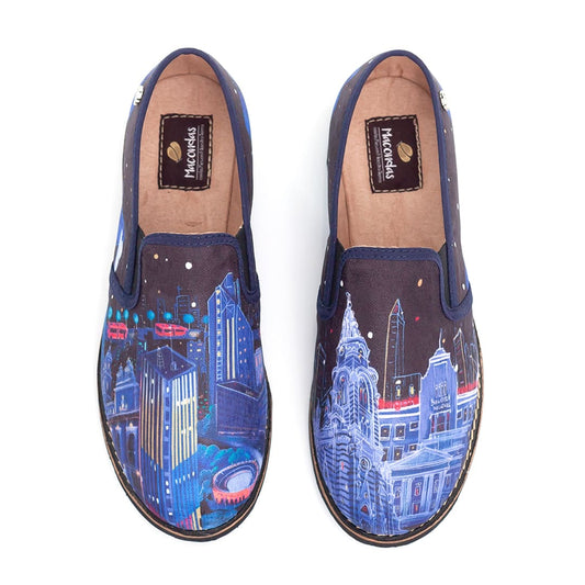 Bogotá Nocturna. Macondas® Mocasines ilustrados artesanales