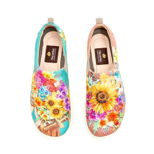 Zapatos de mujer hechos por artesanos, extra confortables. Homenaje los silleteros. Macondas