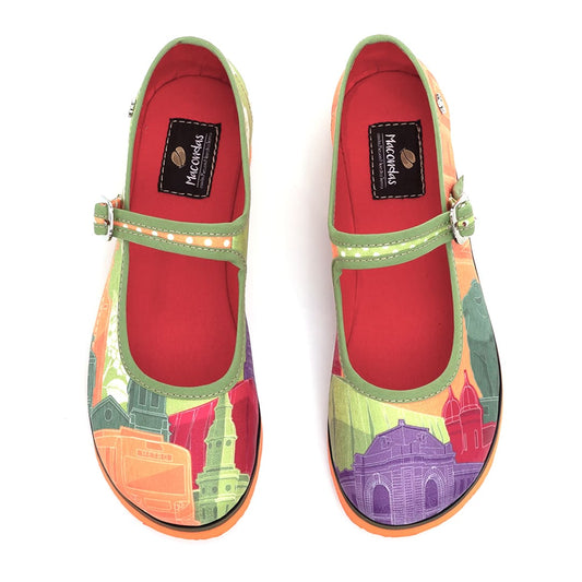Medellín Primaveral. Macondas® Zapatos Mary Jane ilustrados