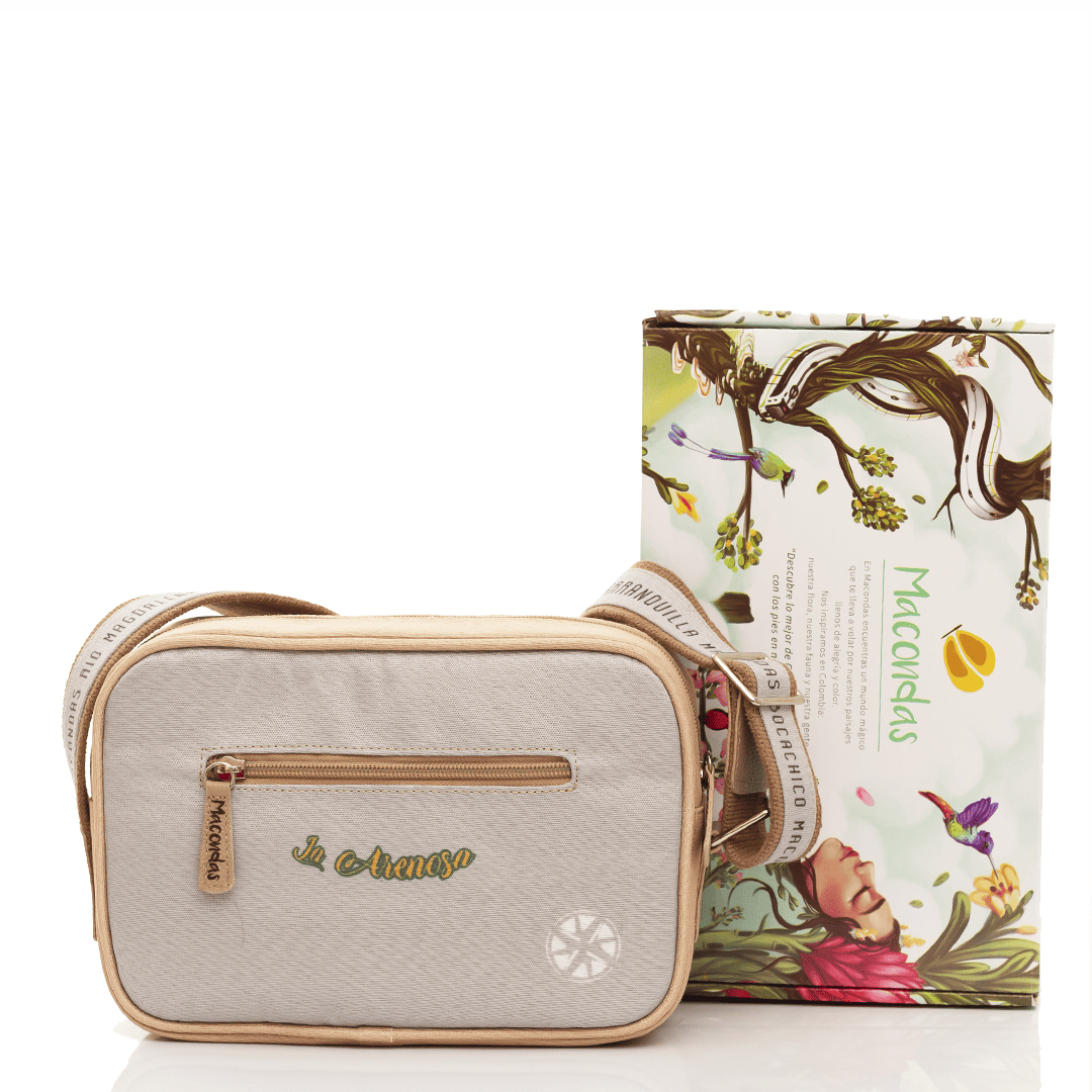 Bolso Manos Libres La Arenosa en lona para mujer. Macondas