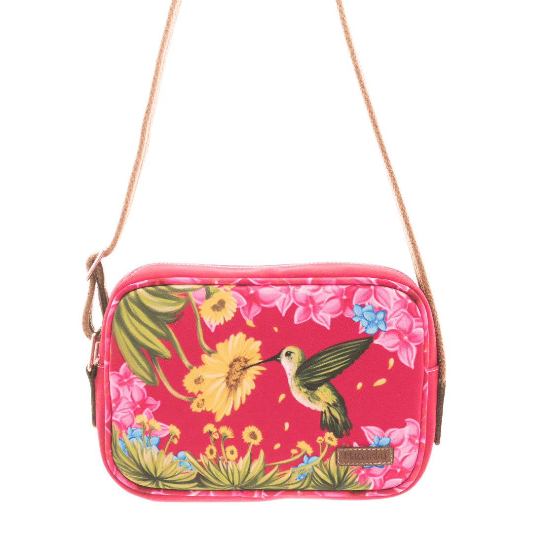 Bolso con ilustraciones de colibrí del sol. macondas