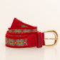 Walekeru, red and leather belt. Macondas®