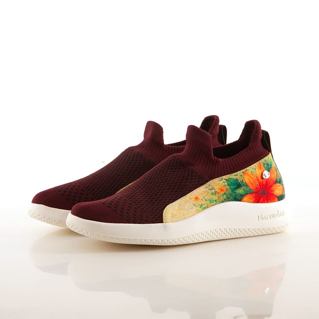 Tenis Flor del Chontaduro Vinotinto. Trekking - Macondas®
