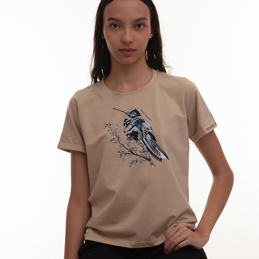 Camiseta Inca Oscuro con ilustración de especie nativa. Macondas®