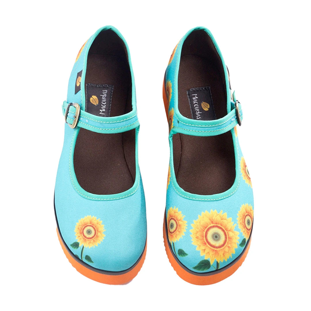 Girasol · Zapatos Estilo Mary Jane Artesanales Macondas®