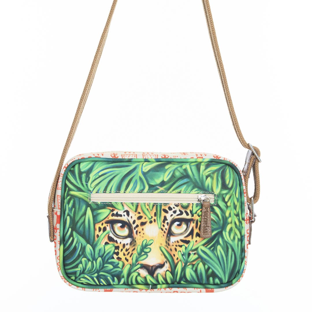 Bolso para dama con ilustraciones de jaguar. Macondas