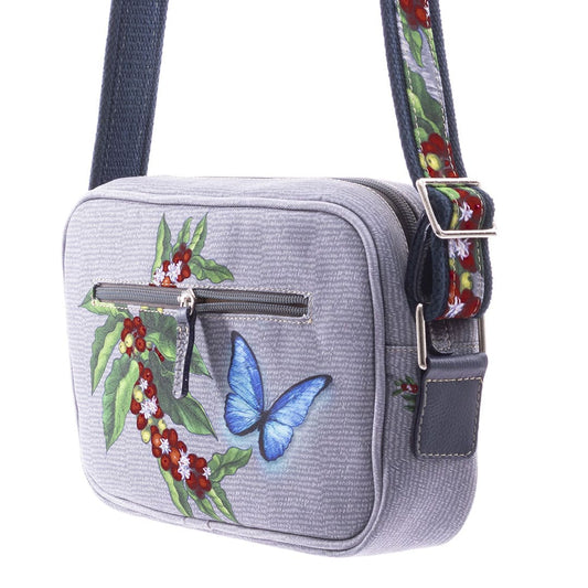 Bolso manos libres para mujer, de color gris. Macondas