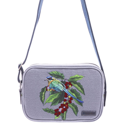 Bolso para dama con ilustración de pájaro barranquero. Macondas